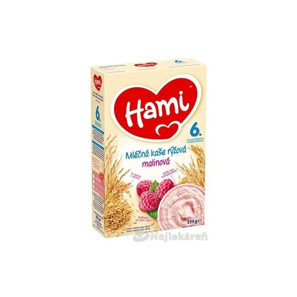 Hami mliečna kaša ryžová malinová 225g