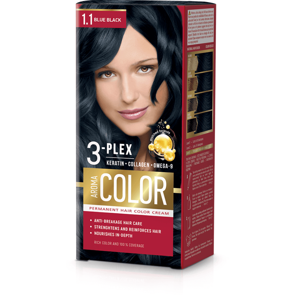 E-shop Farba na vlasy - modro čierna č. 1.1 Aroma Color