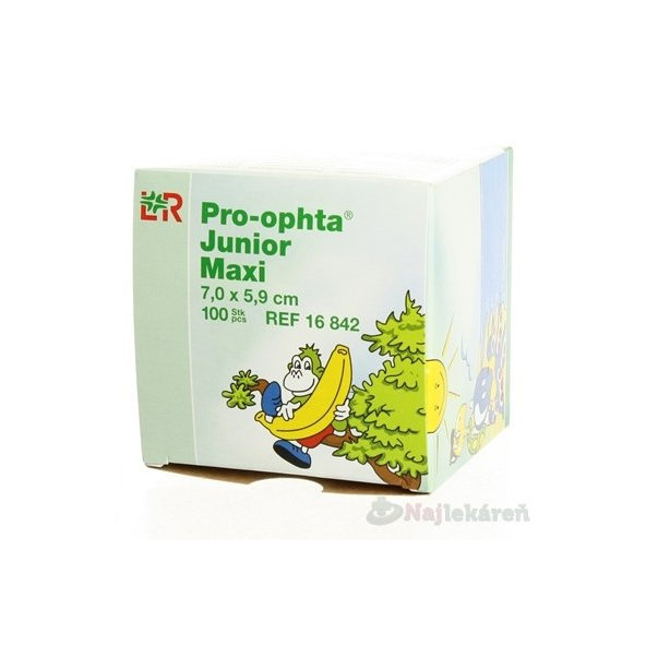 PRO-OPHTA JUNIOR MAXI očné krytie 7x5,9cm 100ks