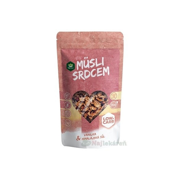 topnatur LOW CARB Müsli srdcom Vanilka a himalájska soľ 350 g