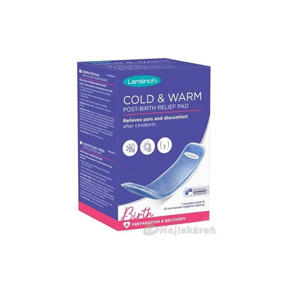 Lansinoh Teplá a chladivá popôrodná vložka (vložka 1 ks + hygienické návleky 12 ks)
