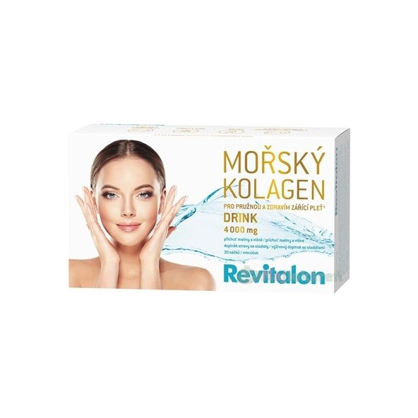 VITAR Revitalon MORSKÝ KOLAGÉN DRINK 4 000 mg prášok vo vreckách, príchuť malina a višňa, 30x5,2 g