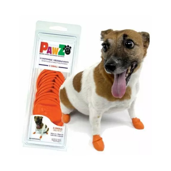 PAWZ topánka ochranná pre psy XS čierna/oranžová 12ks/bal.