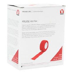 Bandáž KRUUSE Vet-Flex červená pre zvieratá 2,5 cm x 4,5 m, 10ks