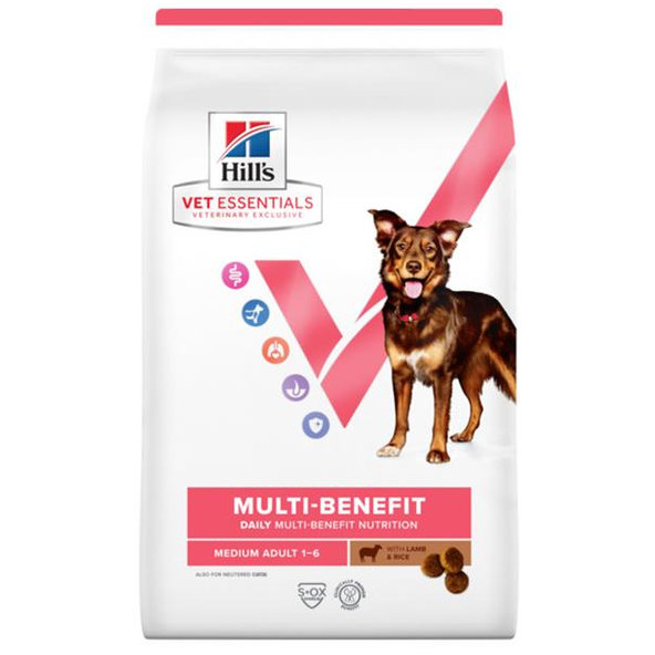 HILLS VE Canine Multi Benefit Adult Medium Lamb & Rice granule pre psy 10kg