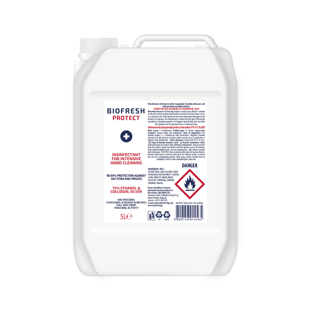 E-shop Biofresh čistiaci dezinfekčný antibakteriálny gél na ruky 74% etanol 5 l