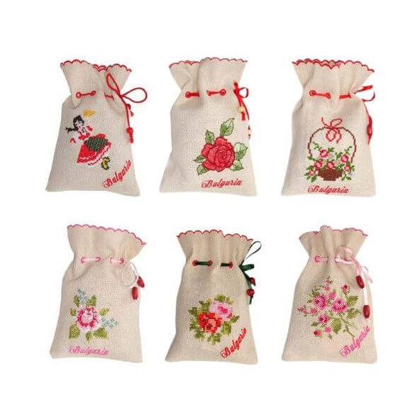 Sušené lístky ruží vo vyšívanom plátennom vrecúšku Lema 10 g