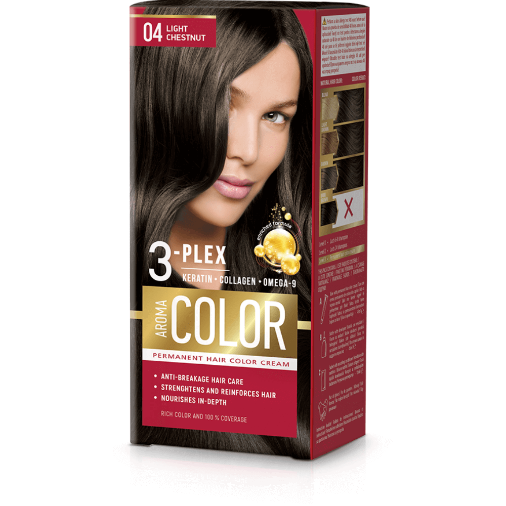 E-shop Farba na vlasy - svetlý gaštan č. 04 Aroma Color