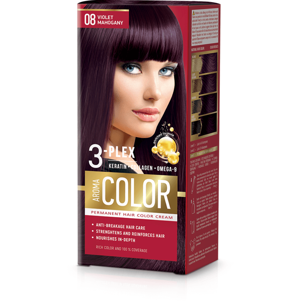 E-shop Farba na vlasy - fialový mahagón č.08 Aroma Color