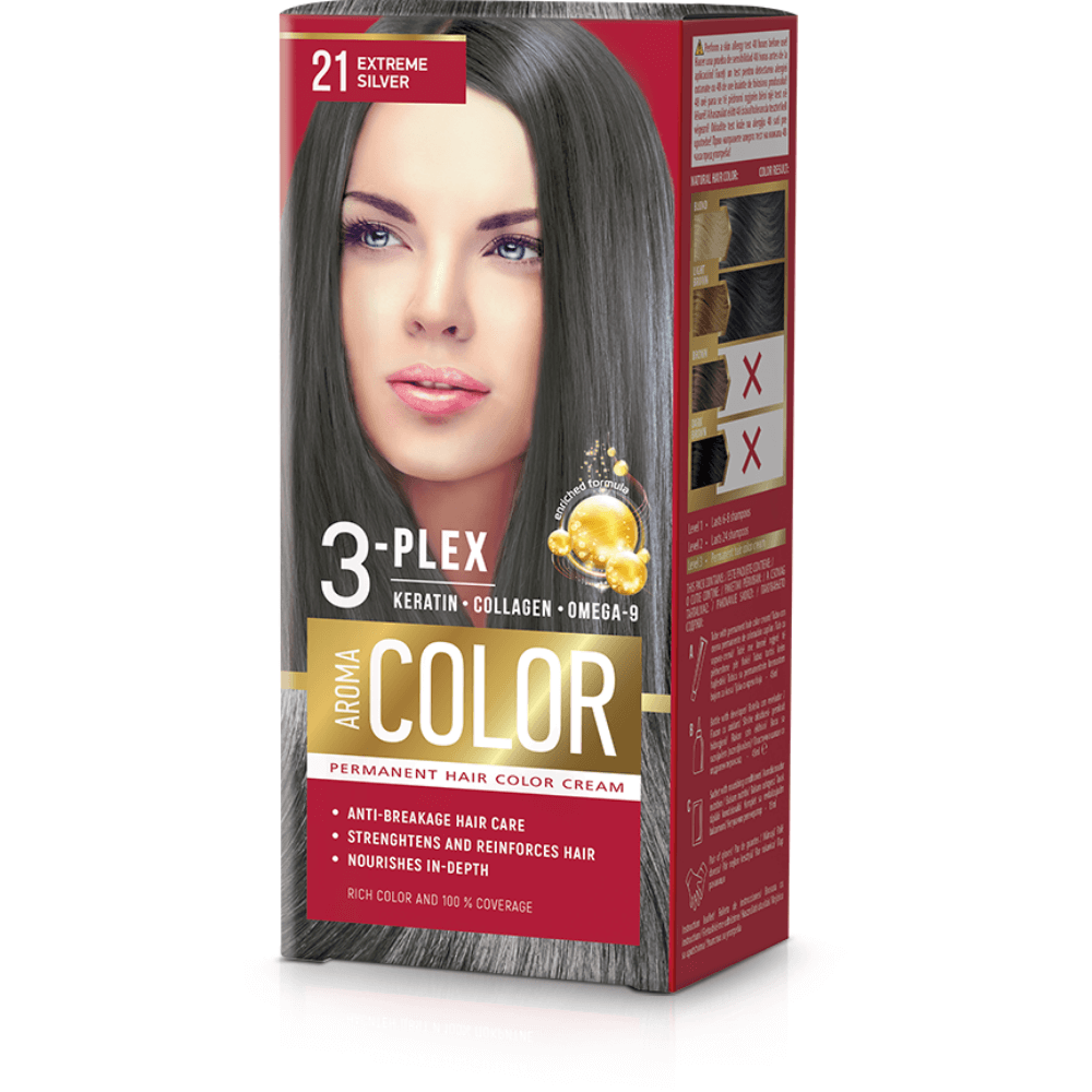 E-shop Farba na vlasy - extrémne striebro č.21 Aroma Color
