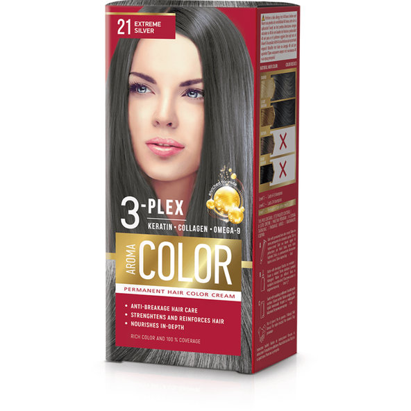 Farba na vlasy - extrémne striebro č.21 Aroma Color