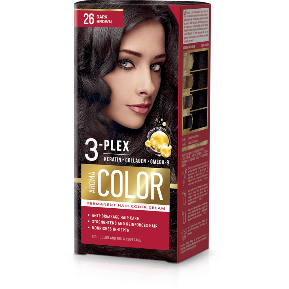 E-shop Farba na vlasy - tmavá hnedá č. 26 Aroma Color