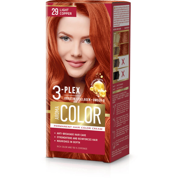 Farba na vlasy - svetlá meď č. 29 Aroma Color