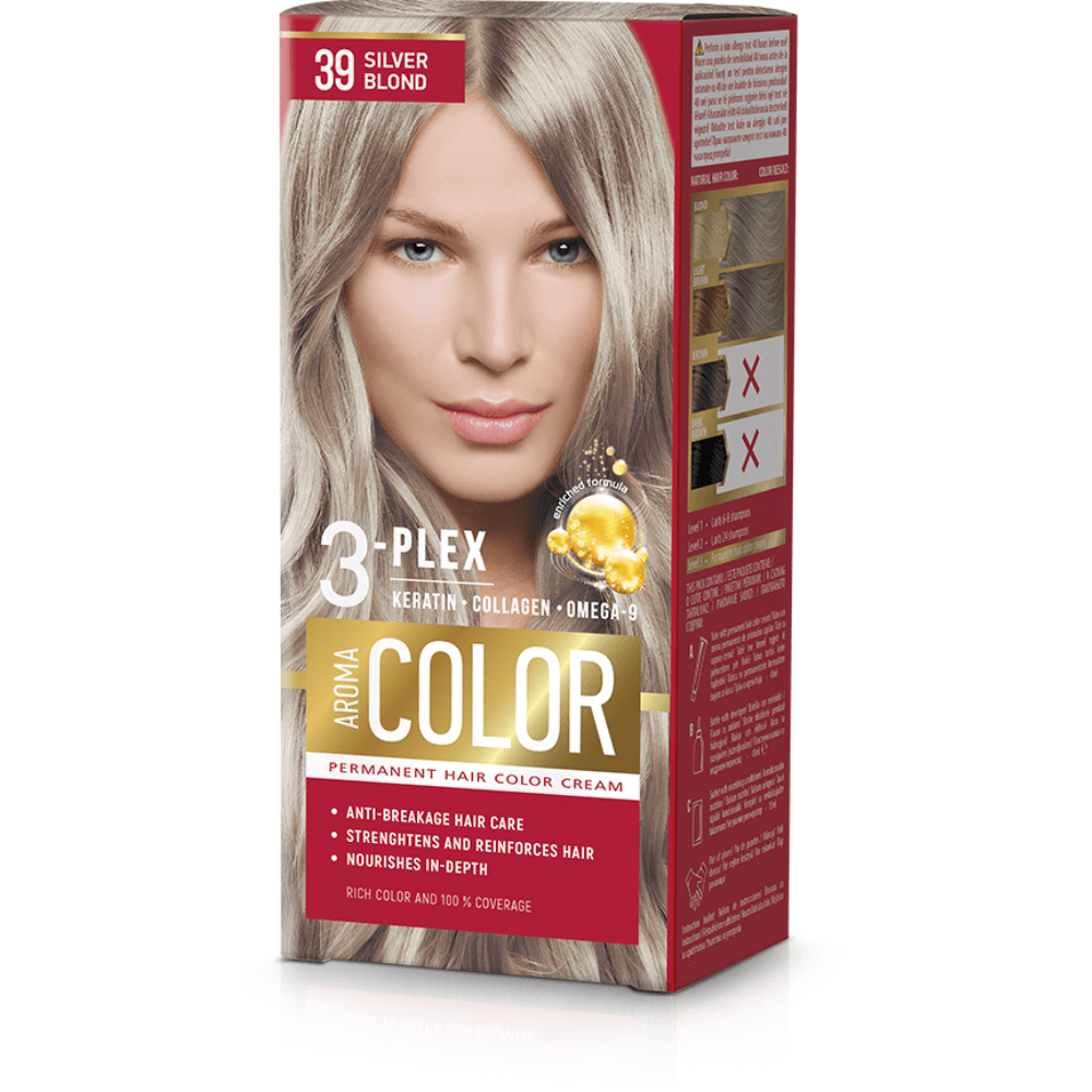 E-shop Farba na vlasy - strieborný blond č. 39 Aroma Color