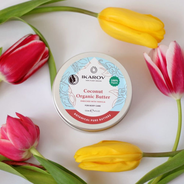 Bio kokosové maslo s vanilkou 100 % prírodné  IKAROV 120 ml