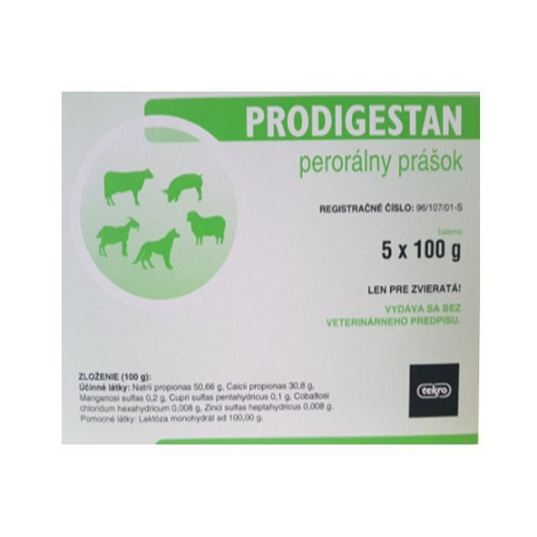 Prodigestan na podporu trávenia u prežúvavcov 5 x 100g