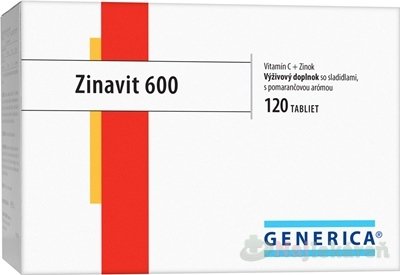 E-shop GENERICA Zinavit 600 s pomarančovou arómou, 120 ks