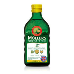 MOLLER´S Omega 3 RYBÍ OLEJ + vitamín D citrónová príchuť 250 ml