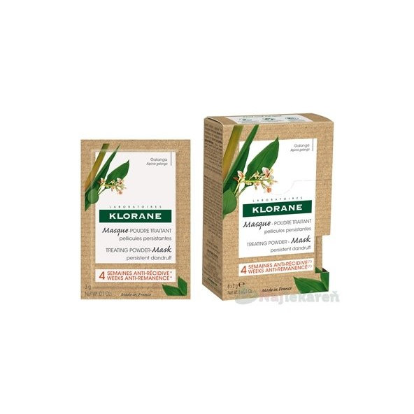 KLORANE Ošetrujúca maska v prášku s galangalom 8x3g