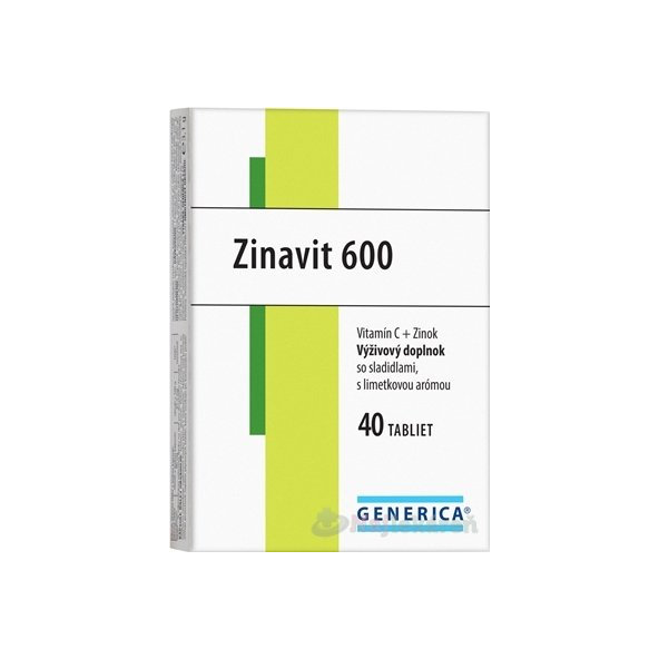 GENERICA Zinavit 600 s limetkovou arómou, 40 ks