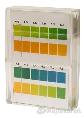 E-shop Kompava INDIKAČNÝ PAPIERIK prúžky, testovanie pH (4,0-7,5) moču, 100ks