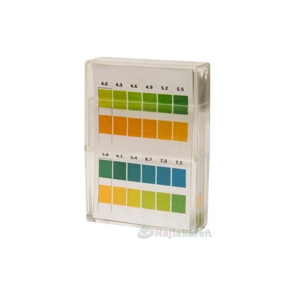 Kompava INDIKAČNÝ PAPIERIK prúžky, testovanie pH (4,0-7,5) moču, 100ks