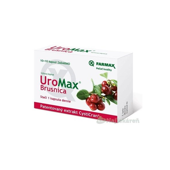 FARMAX UroMax Brusnica na močové cesty 20 kapsúl