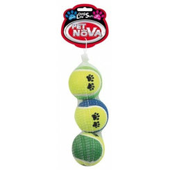 Pet Nova TENNIS-BALL-FOOTPRINT-3 tenisové loptičky pre psy 3ks 6cm