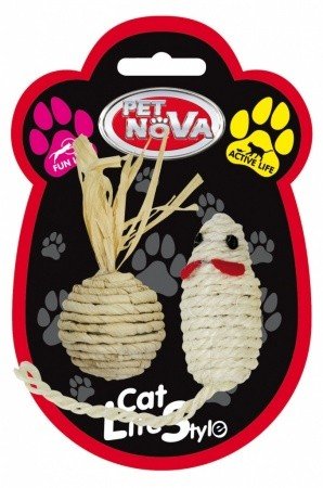 E-shop Pet Nova CAT sisalset mouse ball 7 sisalová hračka pre mačky - lopta a myš