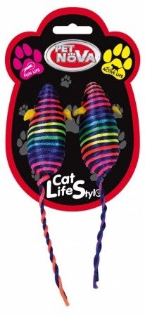 E-shop Pet Nova CAT mousecolourset 7 hračka pre mačky farebné myšky 2ks