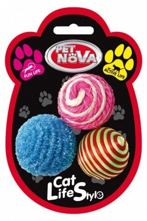 E-shop Pet Nova CAT ballset 3x4cm hračka pre mačky sada loptičiek