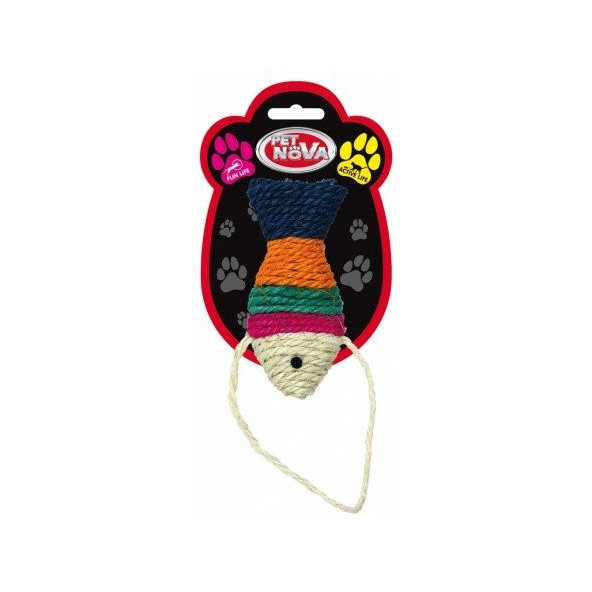 Pet Nova CAT sisalfish colour hračka pre mačky sisalová ryba 12x6cm