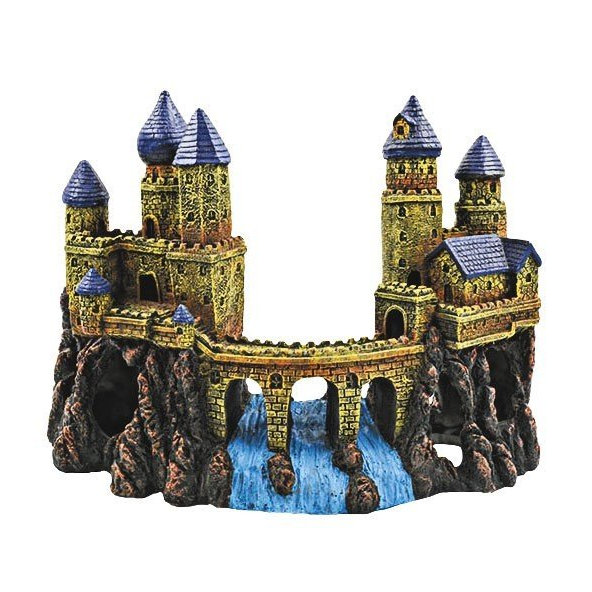 Happet dekorácia do akvária zámok na skalách 33cm