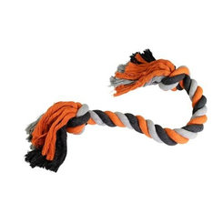 HIP HOP DOG HHD bavlnený uzol JUMBO 100cm/ 1000g šedá, oranžová, tm.šedá