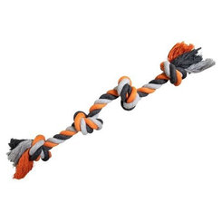 HIP HOP DOG HHD bavlnený uzol 4 knoty 60cm/ 340g šedá, oranžová, tm.šedá