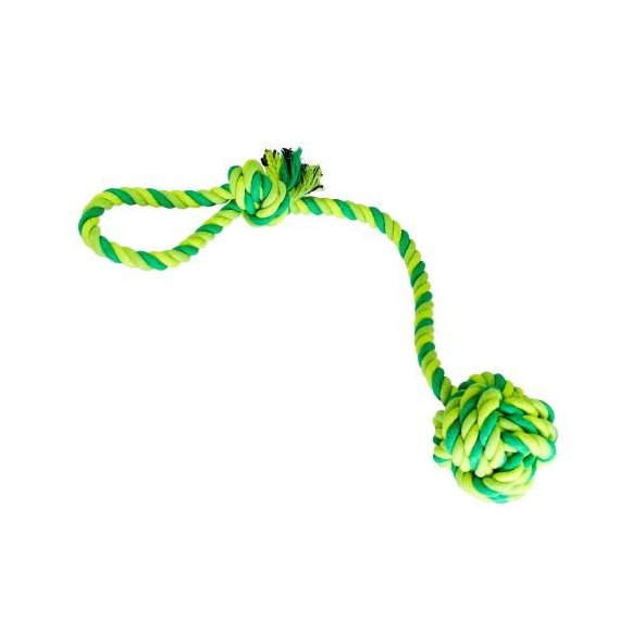 HIP HOP DOG HHD pretahovadlo s bavlnenou loptou 9cm, 58cm/300g sv.zelená,khaki, tm.zelená