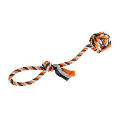 HIP HOP DOG HHD pretahovadlo s bavlnenou loptou 9cm, 58cm/300g šedá, oranžová, tm.šedá