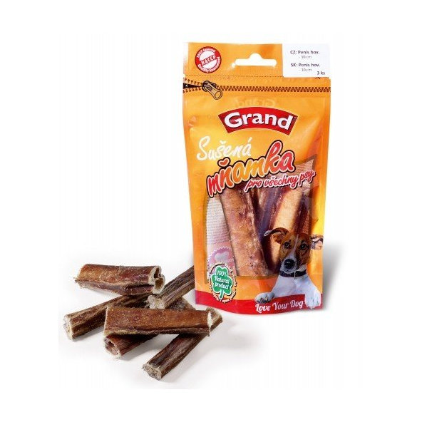 GRAND - pamlsky GRAND sušený penis 10cm /3ks