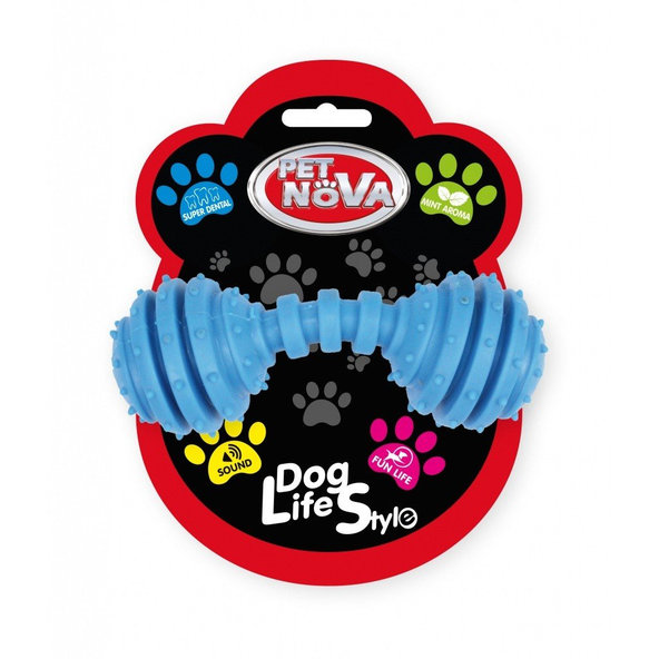 Pet Nova TPR DUMBBELL BLUE hračka pre psy 12cm