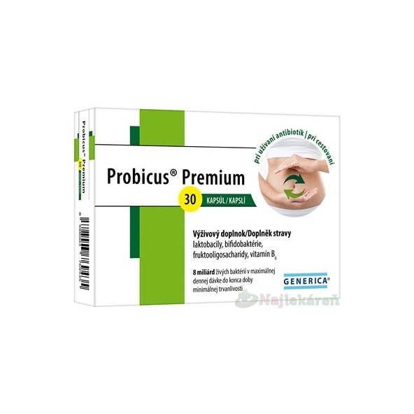 GENERICA Probicus Premium na zlepšenie trávenia 30 kapsúl