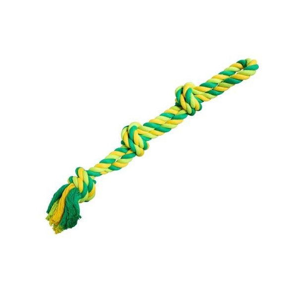 HIP HOP DOG HHD bavlnené dvojité lano 3 knoty 60cm/ 450g limetková, zelená