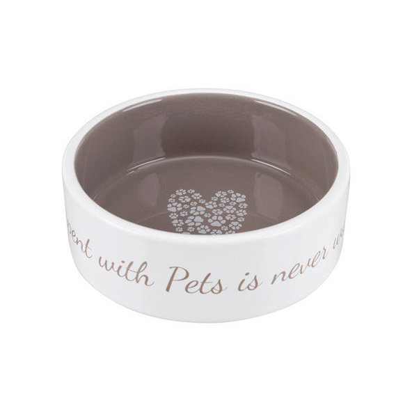 Trixie Pet's Home bowl, ceramic, 0.3 l/ř 12 cm, cream/taupe