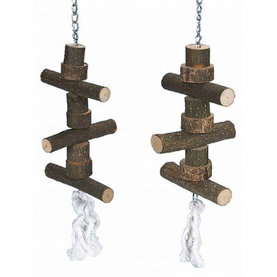 Trixie Toy with chain/rope, bark wood, 40 cm