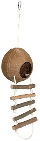 E-shop Trixie Coconut house with rope ladder, mice, ř 13 × 56 cm