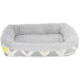 Trixie Sunny cuddly bed, square, plush, 38 × 7 × 25 cm, multi coloured//grey