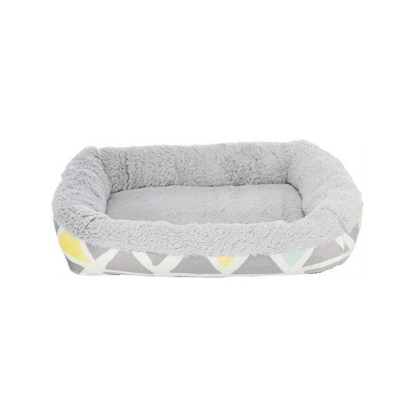 Trixie Sunny cuddly bed, square, plush, 38 × 7 × 25 cm, multi coloured//grey