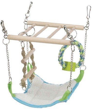 E-shop Trixie Suspension bridge, hammock/toy, hamster, wood/rope, 17 × 22 × 15 cm