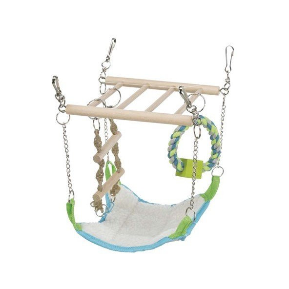 Trixie Suspension bridge, hammock/toy, hamster, wood/rope, 17 × 22 × 15 cm
