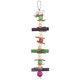 Trixie Toy with rope and pearls, wood/leather, coloured, 28 cm, multi coloured