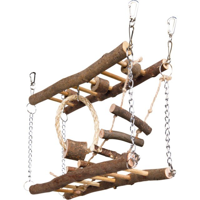 E-shop Trixie Suspension bridge with chain, hamsters, bark wood, 27 × 17 × 7 cm